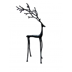 Dekoracja METALOWY JELEŃ CZARNY wysoki XL 60cm